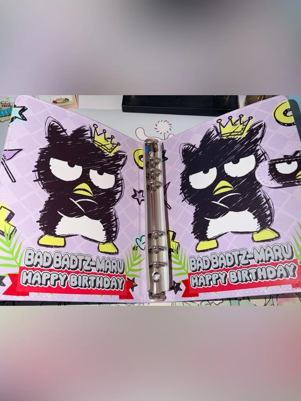 🦇NWOT Bad Badtz-Maru 6 ring Binder